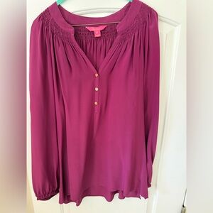 Lilly Pulitzer Elsa Magenta Blouse